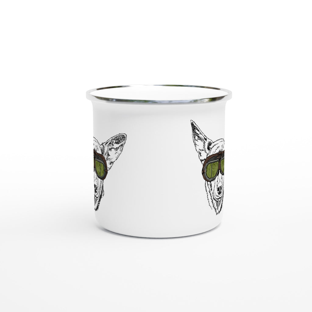 Fly Kelpie - White 12oz Enamel Mug