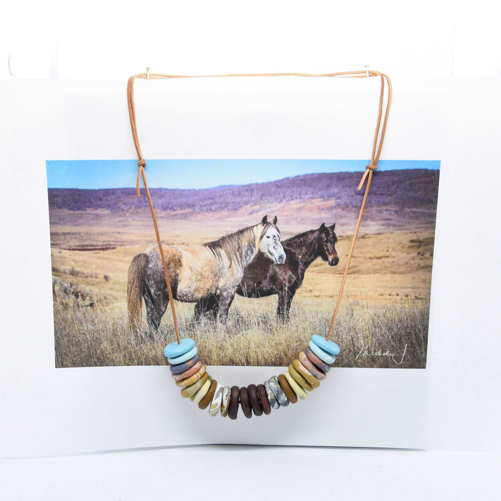 Snowy Mountain Brumbies -  Landscape Beads Necklace