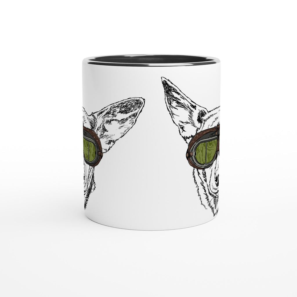 Fly Kelpie - White 11oz Ceramic Mug with Color Inside