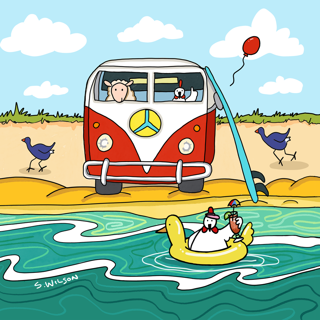 BEACH KOMBI - Square Card