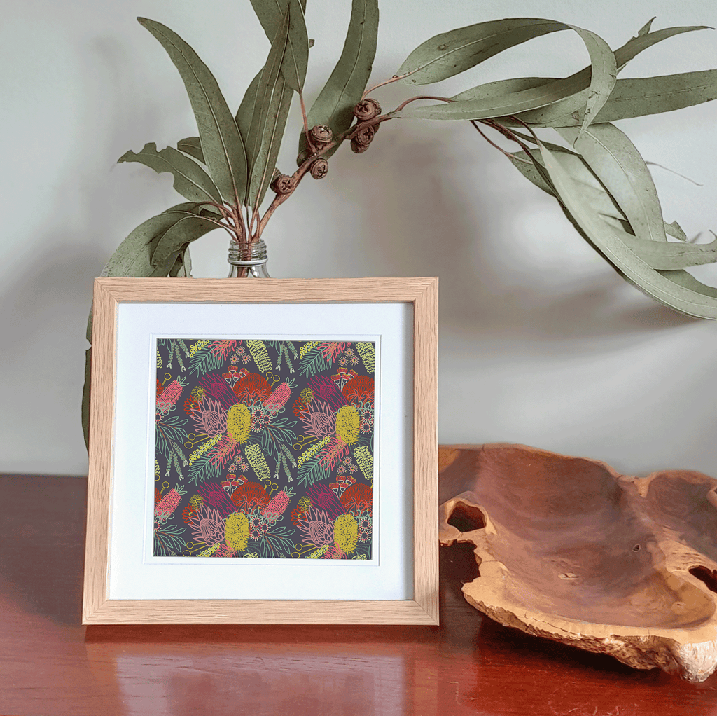 MIXED NATIVE FLORAL - Square Card