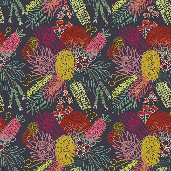 MIXED NATIVE FLORAL - Square Card